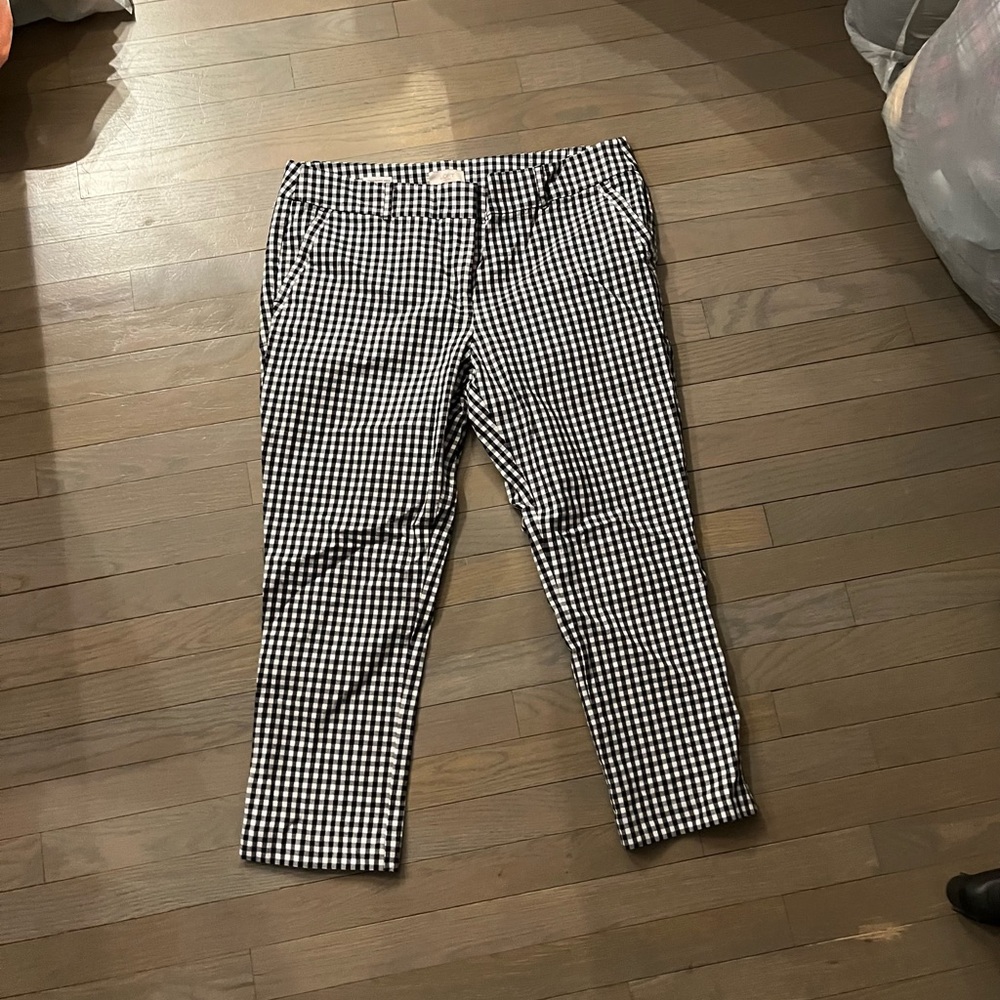 Loft Checkered Modern Skinny Ankle Pants
